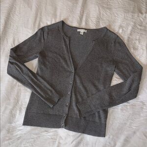 New York & Company Classic Button-Front Cardigan – Gray – XS